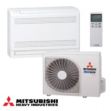 MITSUBISHI MULTI - SPLIT INVERTER lauko blokas su sieniniu / grindiniu oro kondicionieriumi 5-iems kambariams